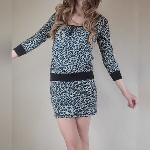 Buffalo David Bitton Animal Print Size Small Black Gray party going out dress